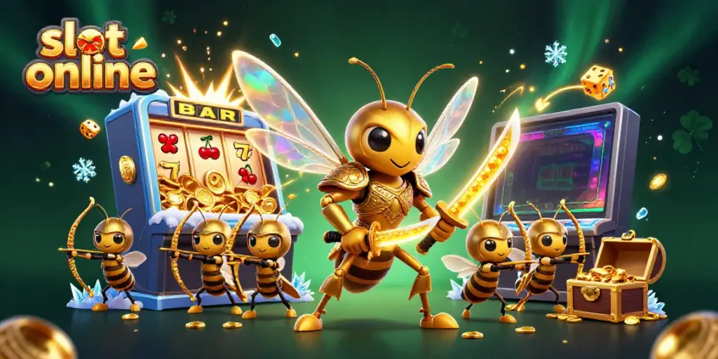 Engaging 3D illustration showcasing slot online excitement with symbolic jackpot elements.